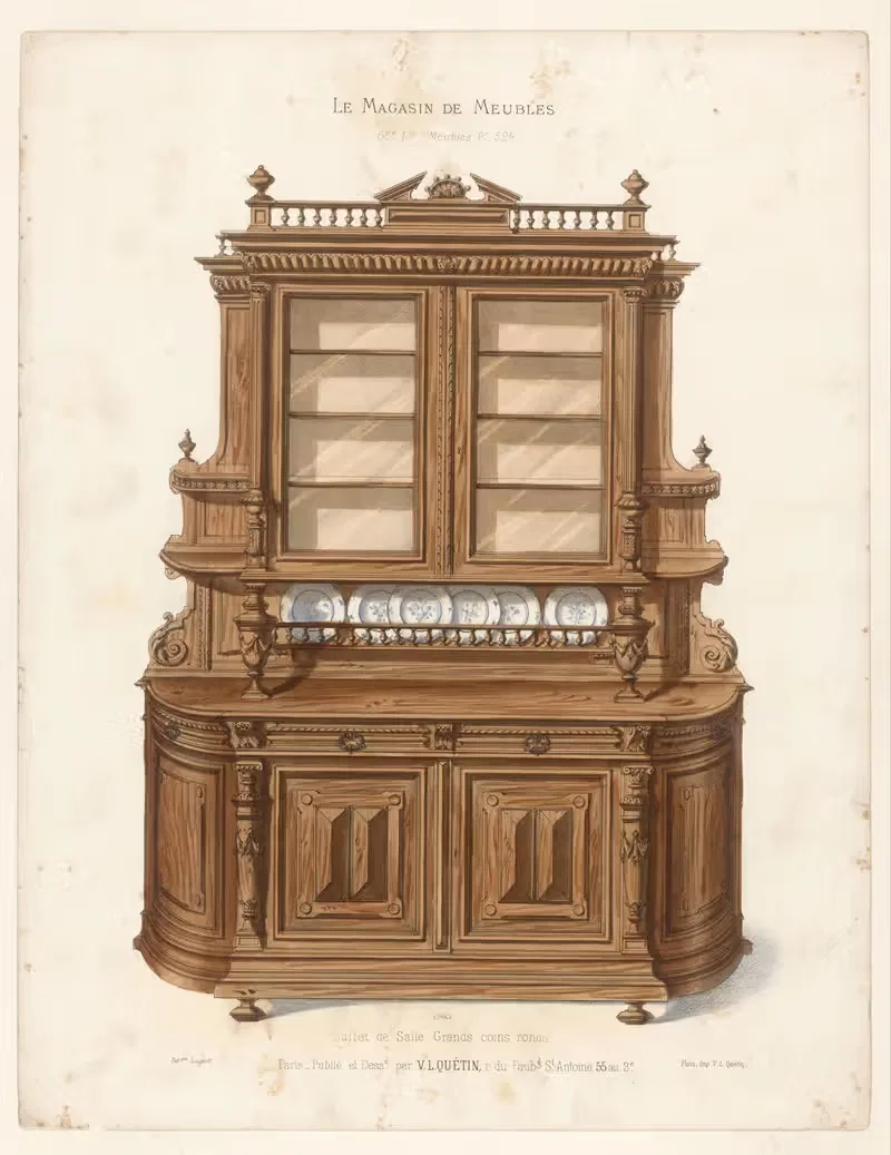 Buffet de Salle Grands coins ronds — Victor Léon Michel Quétin
