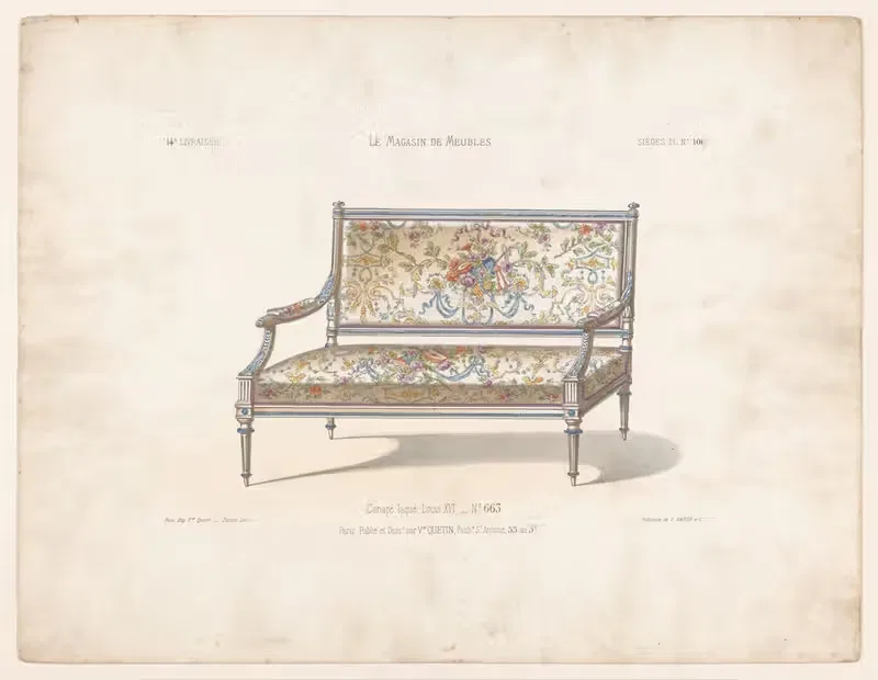 Лакированный канапе, Людовик XVI by Виктор Леон Мишель Кетен, 1832 - 1904 — digital art print download