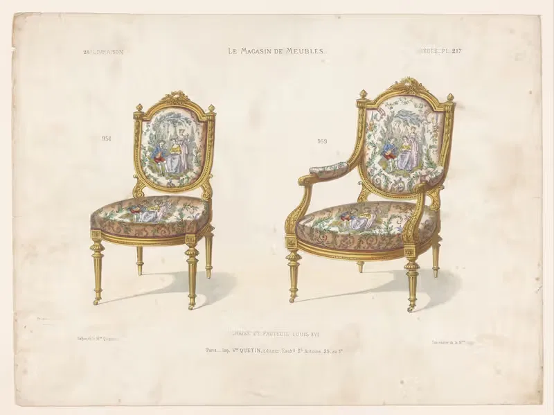 Chaise et fauteuil Louis XVI — Victor Léon Michel Quétin