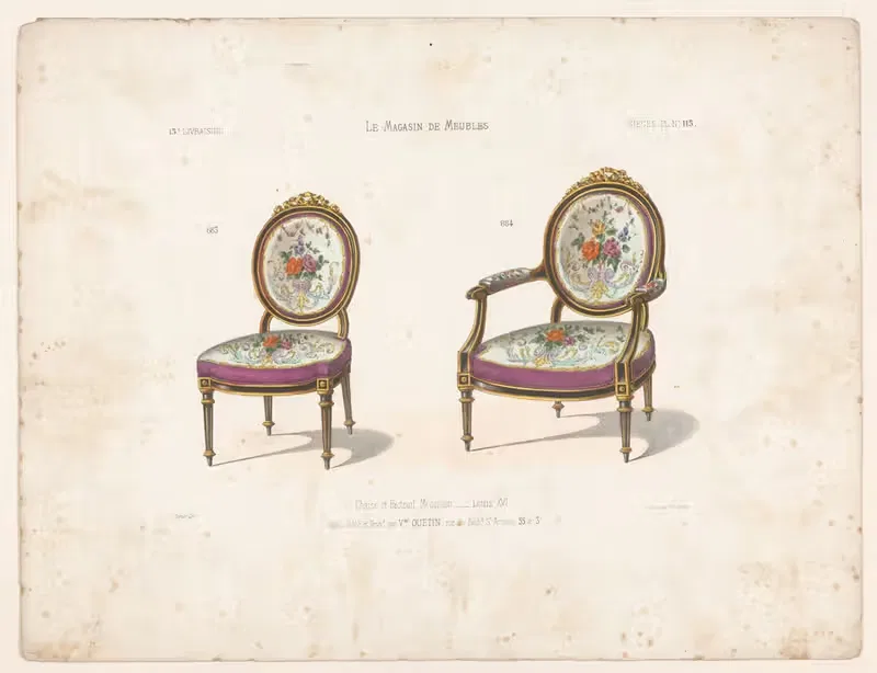 Chaise et Fauteuil Médaillon. Louis XVI — Victor Léon Michel Quétin