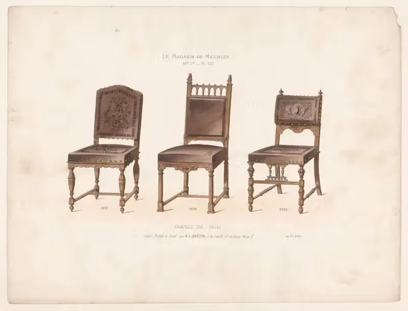 Chaises de salle by Victor Léon Michel Quétin, 1832 - 1904 — digital art print download