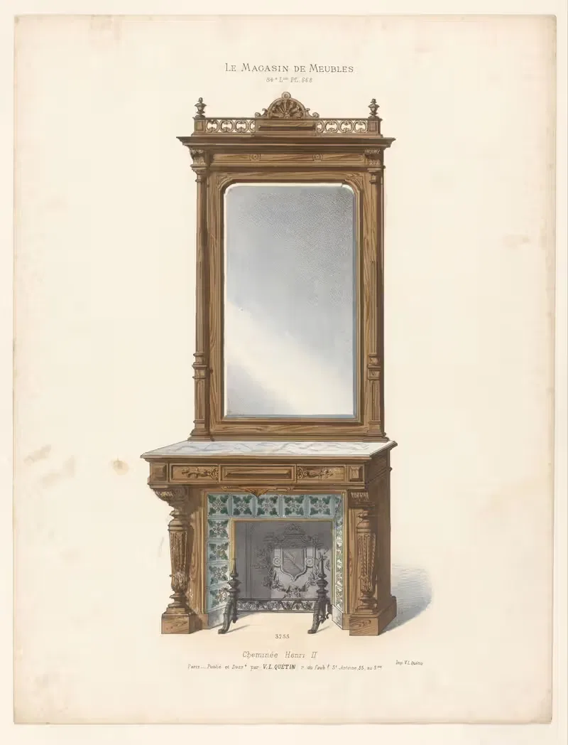 Cheminée Henri II by Victor Léon Michel Quétin, 1832 - 1904 — digital art print download