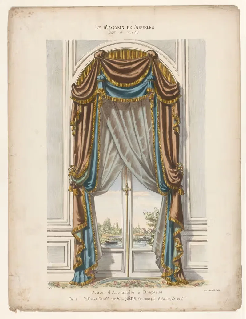 Décor d'Archivolte à Draperies by Victor Léon Michel Quétin, 1832 - 1904 — digital art print download