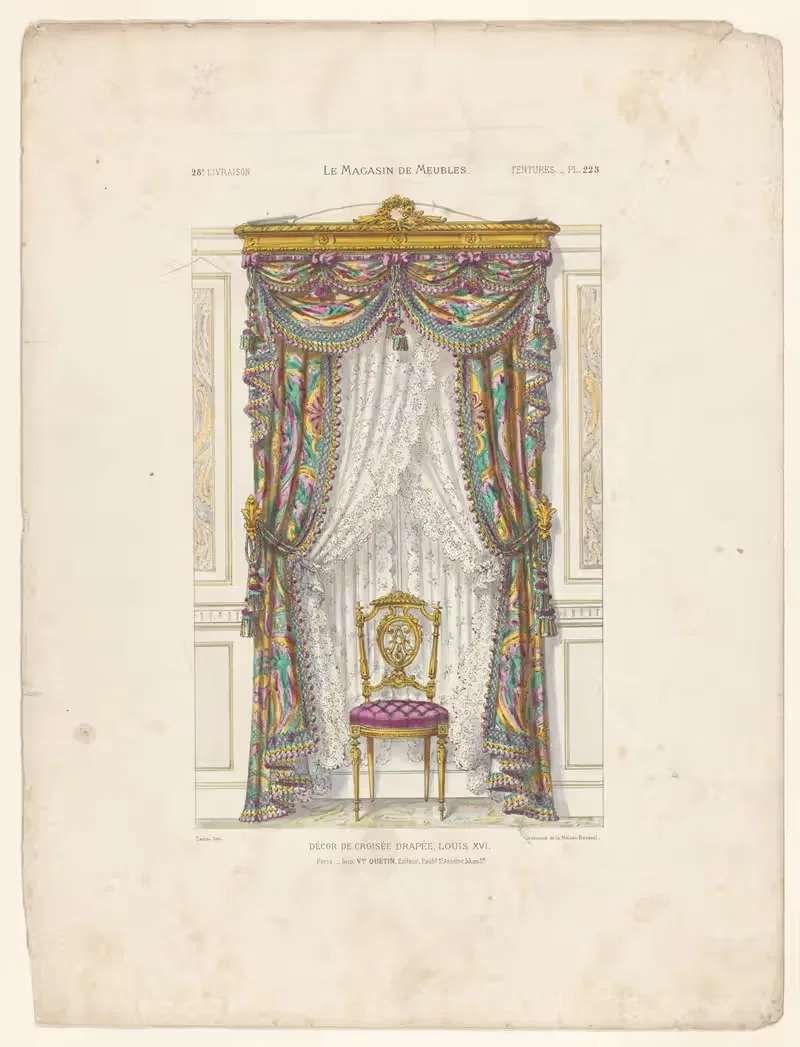 Декор драпированной перекрестной части, Людовик XVI by Виктор Леон Мишель Кетен, 1832 - 1904 — digital art print download