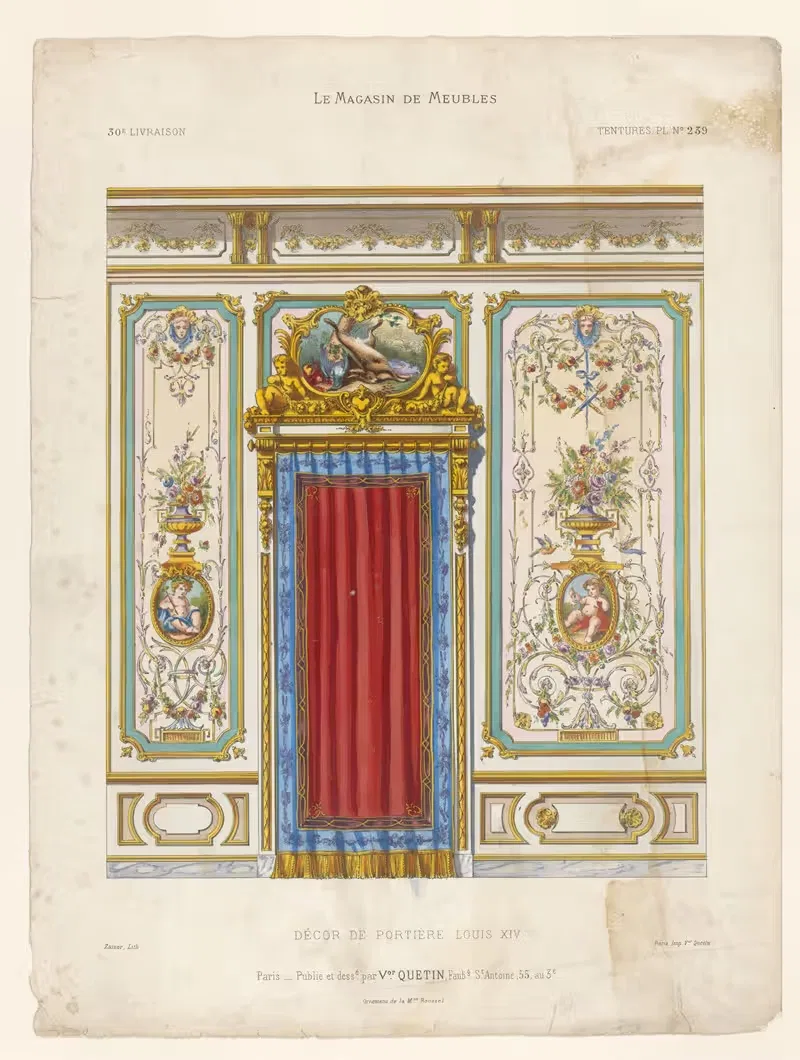 Décor de portière Louis XIV — Victor Léon Michel Quétin