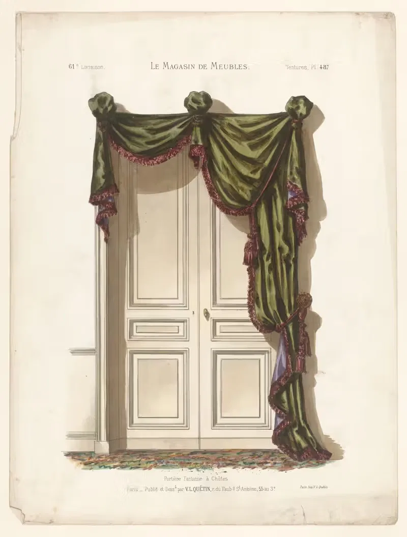 Fenêtre lambrequin à Draperie — Victor Léon Michel Quétin