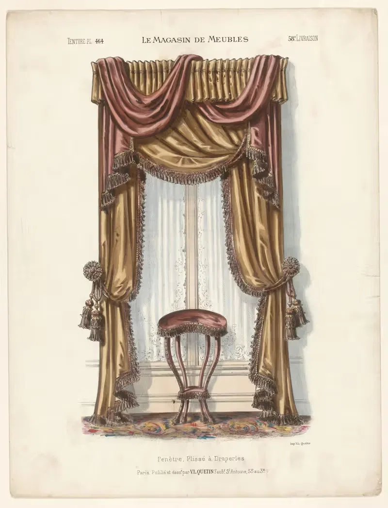 Окно, Плиссе и драпировки by Виктор Леон Мишель Кетен, 1832 - 1904 — digital art print download
