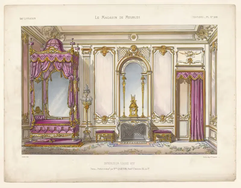 Интерьер Людовика XIV by Виктор Леон Мишель Кетен, 1832 - 1904 — digital art print download