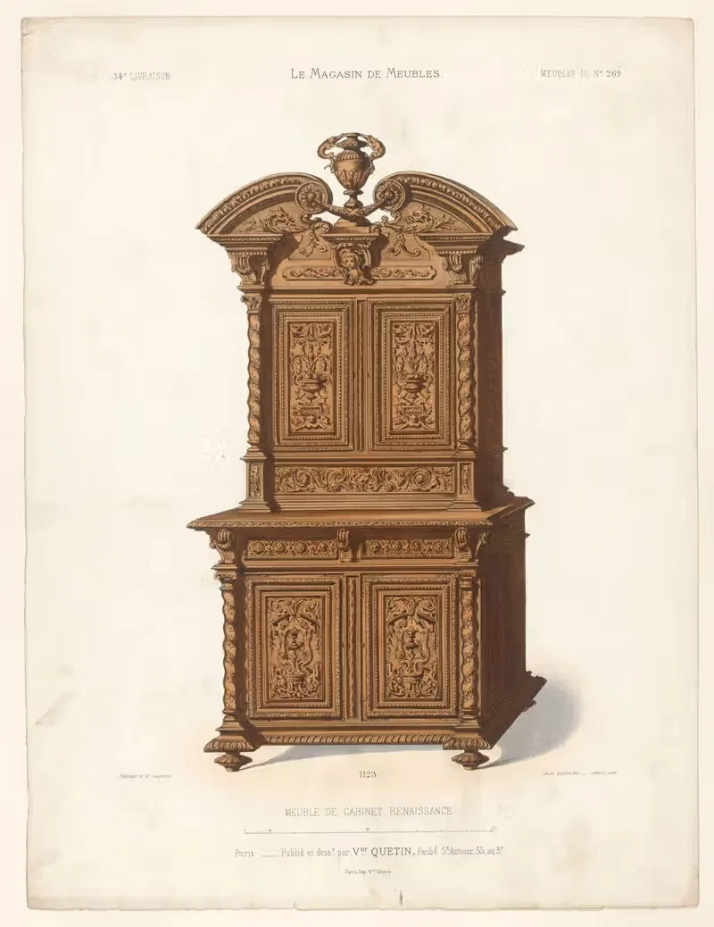 Кабинетный мебельный ренессанс by Виктор Леон Мишель Кетен, 1832 - 1904 — digital art print download