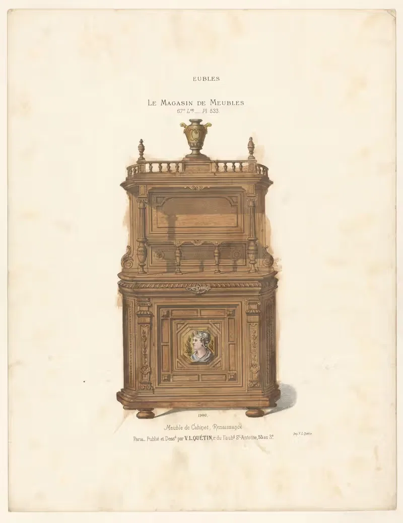 Кабинетная мебель, Ренессанс by Виктор Леон Мишель Кетен, 1832 - 1904 — digital art print download