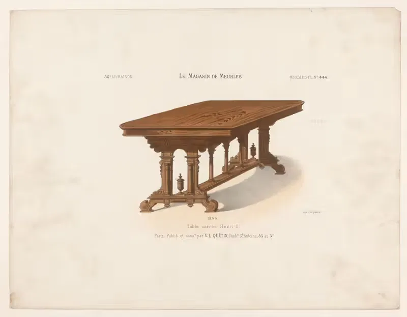 Table carrée Henri II by Victor Léon Michel Quétin, 1832 - 1904 — digital art print download