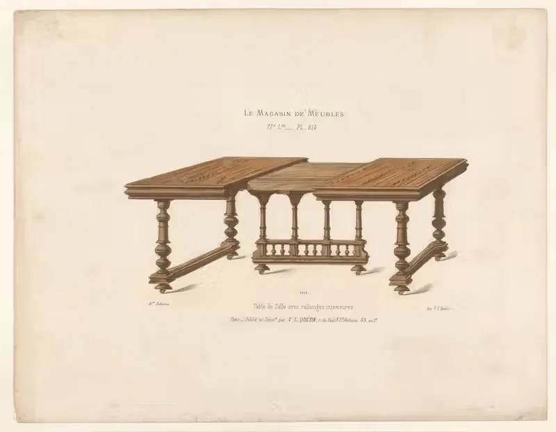 Стол для зала с внутренними вставками by Виктор Леон Мишель Кетен, 1832 - 1904 — digital art print download