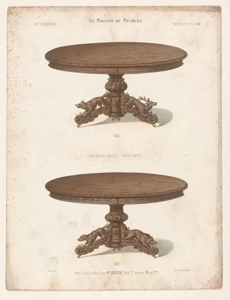 Tables de salle vieux bois — Victor Léon Michel Quétin