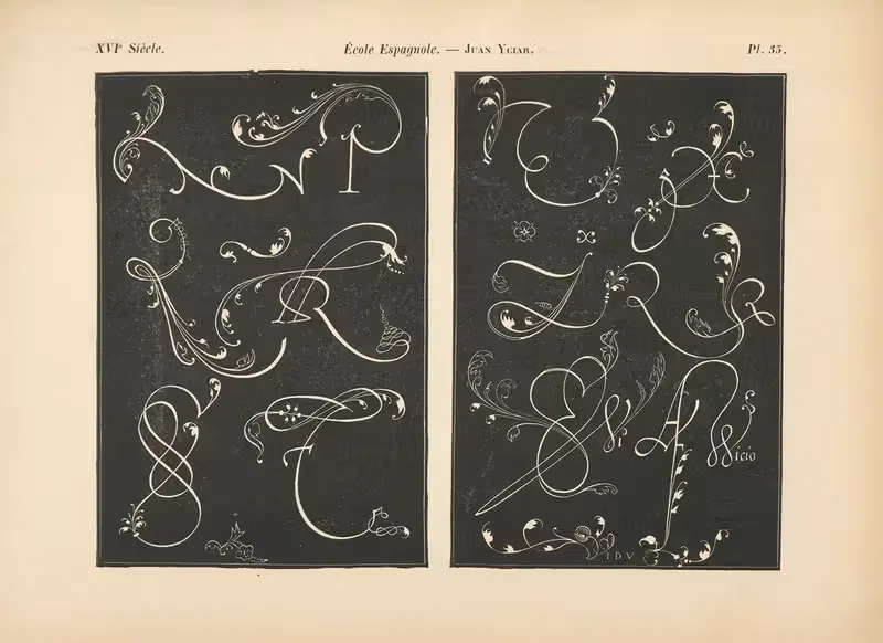 Испанская школа – Хуан Исиар – Алфавит (инициалы) by Альфред Прюнер, 1895 — digital art print download