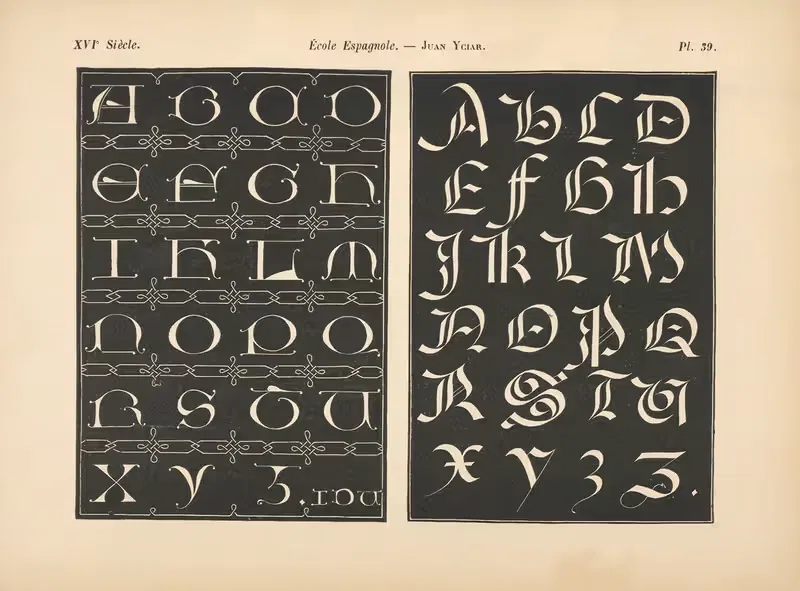École Espagnole – Juan Yciar - Alphabet (initiales cadeaulx) — Alfred Prunaire