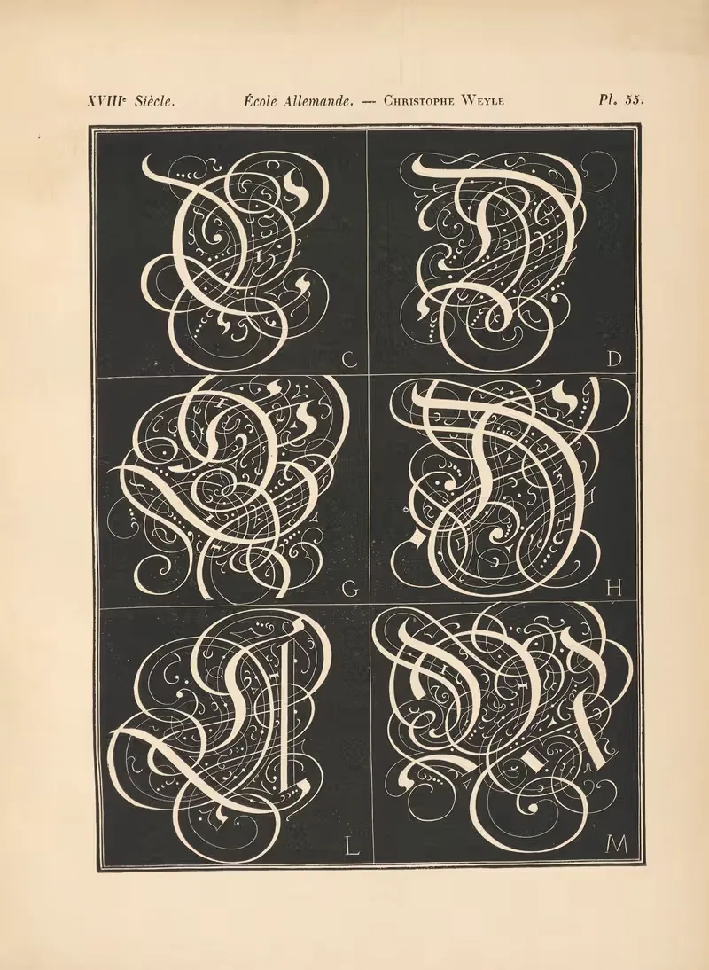 Немецкая школа – Кристоф Вейле – Алфавит (готику) by Альфред Прюнер, 1895 — digital art print download