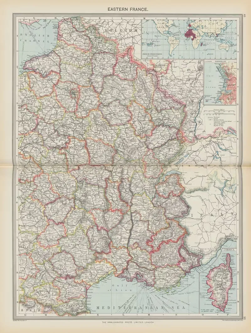 Eastern France by Amalgamated Press, 1908 — digital art print download