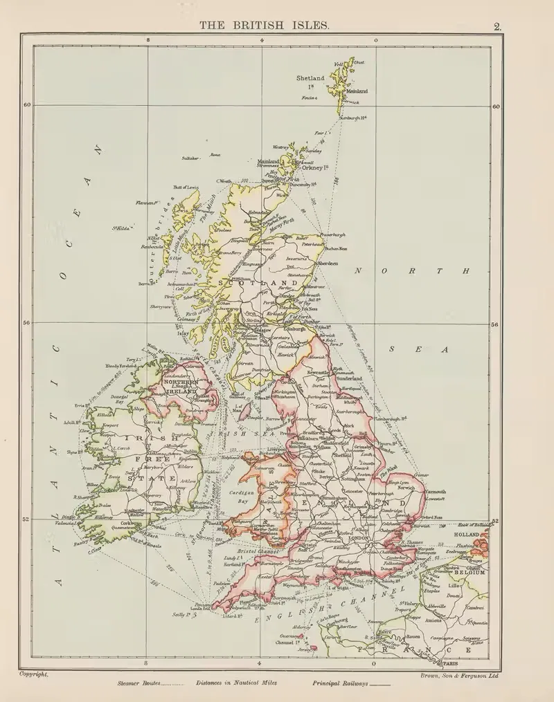 The British Isles by Brown, Son & Ferguson Ltd, 1939 — digital art print download