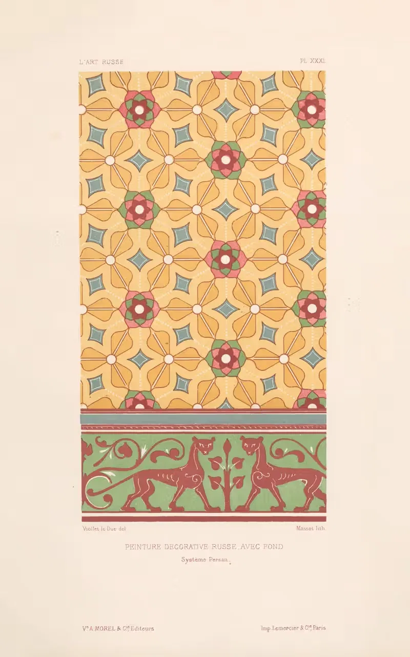 Peinture décorative russe, avec fond. — Système persan — Eugène-Emmanuel Viollet-le-Duc