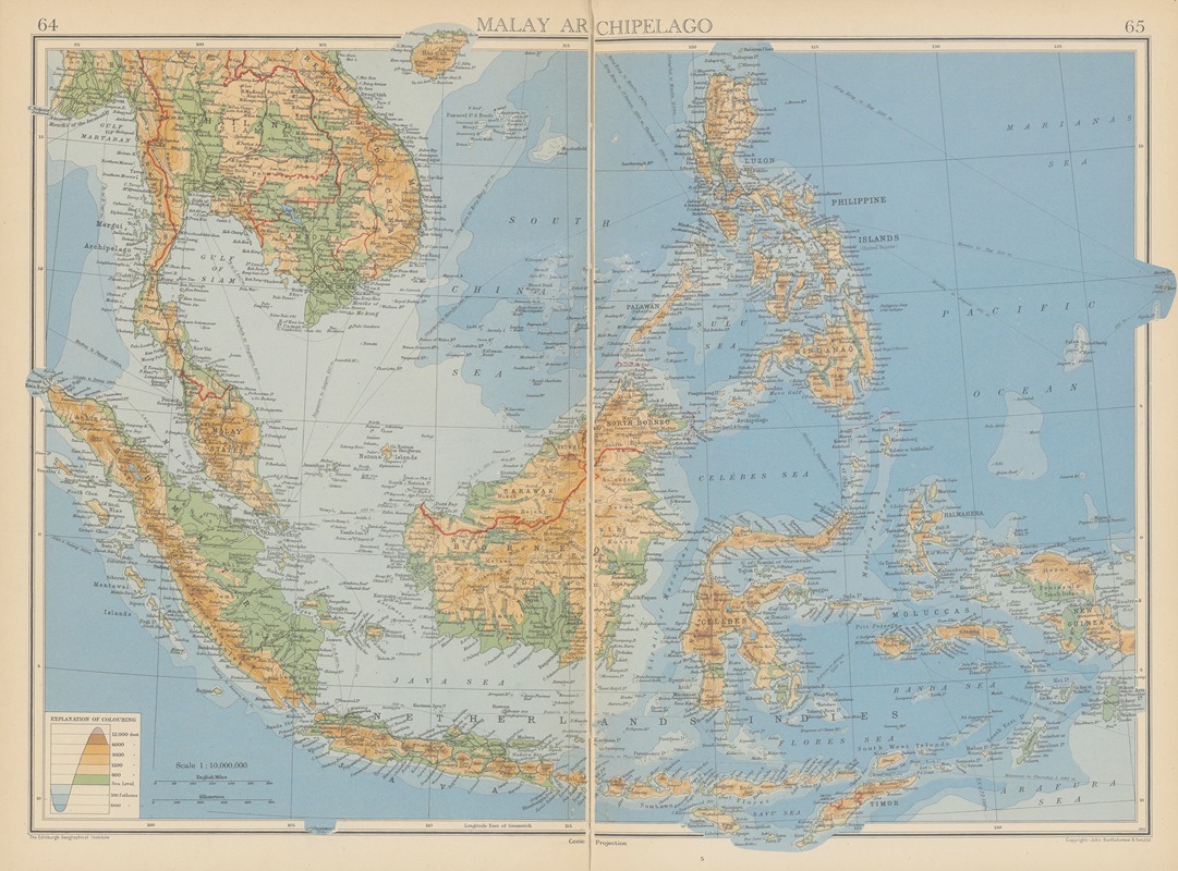 Malay Archipelago by John George Bartholomew, 1942 — digital art print download