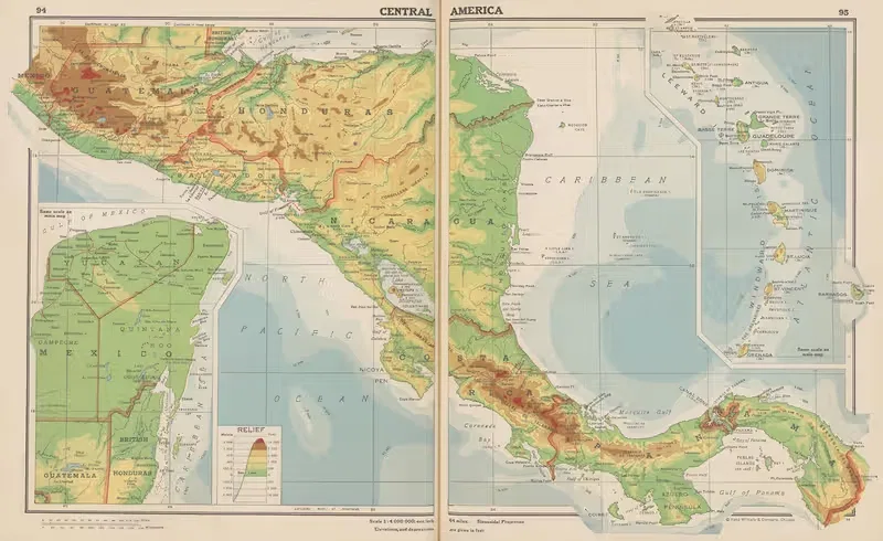 Central America by John Paul Goode, 1943 — digital art print download