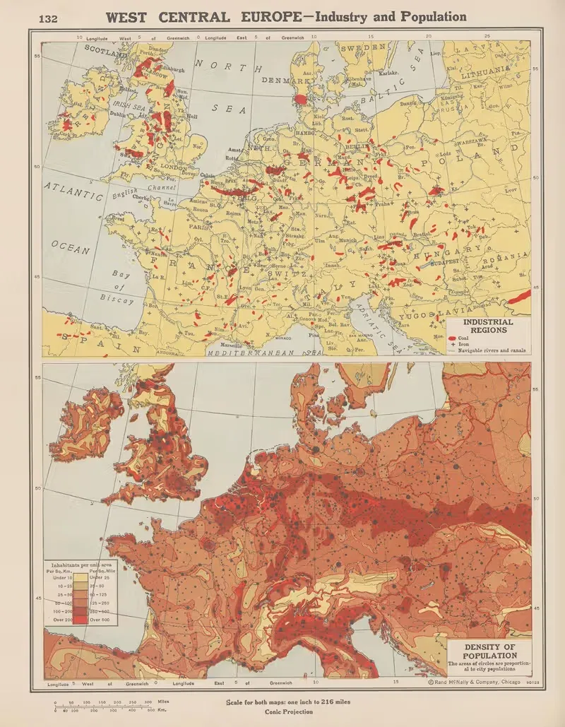 Europe—West Central; Industry and Population — John Paul Goode