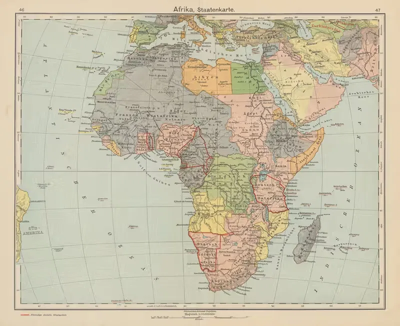 Afrika, Staatenkarte — Carl Diercke