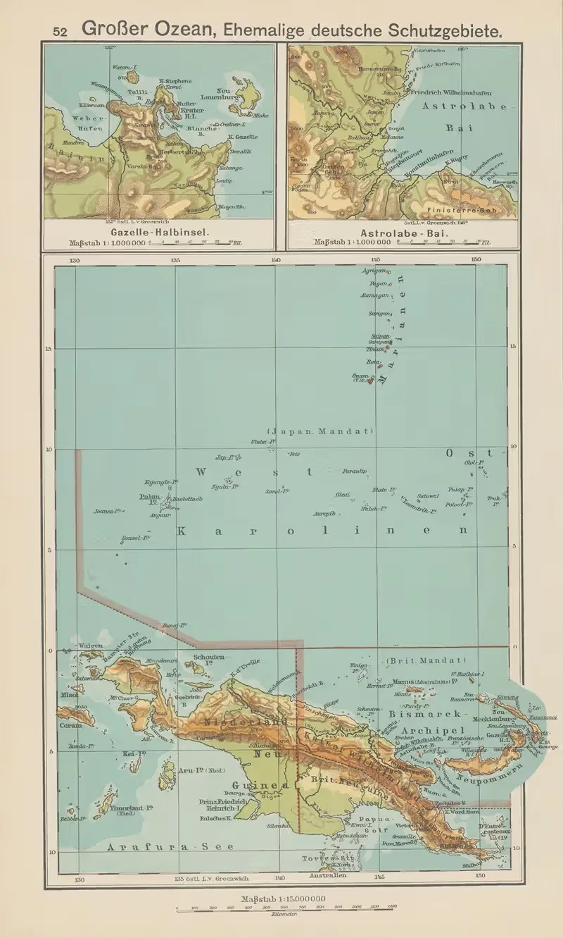 Großer Ozean, Ehemalige deutsche Schutzgebiete — Carl Diercke