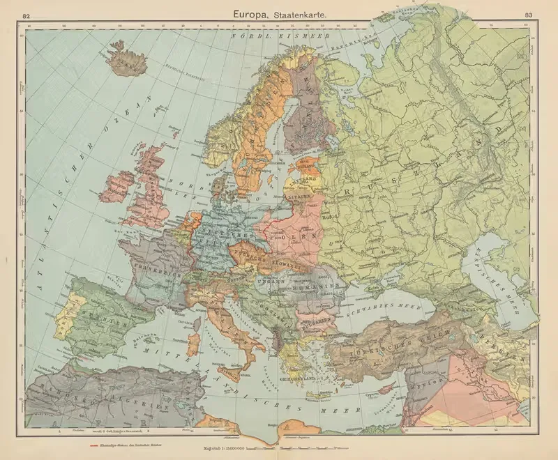 Europa; Staatenkarte — Carl Diercke
