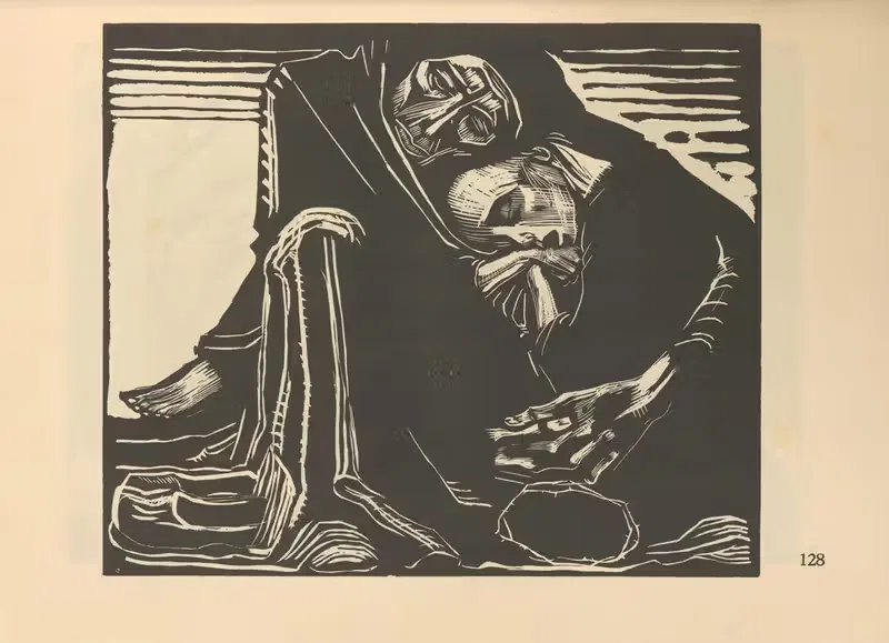 Смерть с девушкой by Кэтэ Кольвиц, 1925 — digital art print download