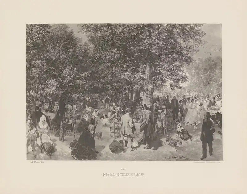 Воскресенье в Тюильри by Адольф фон Менцель, 1895 — digital art print download