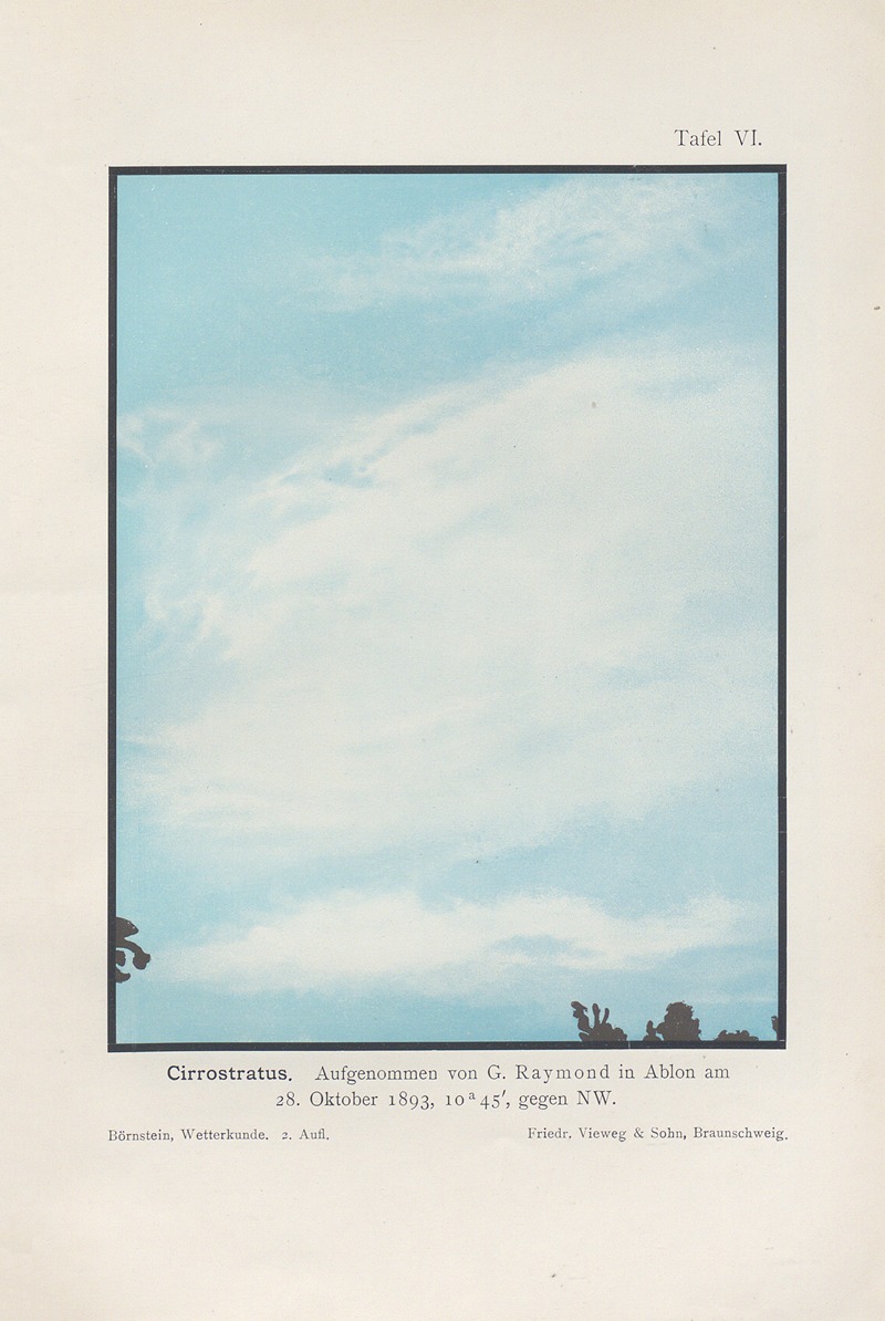 Cirrostratus by Richard Börnstein, 1906 — digital art print download