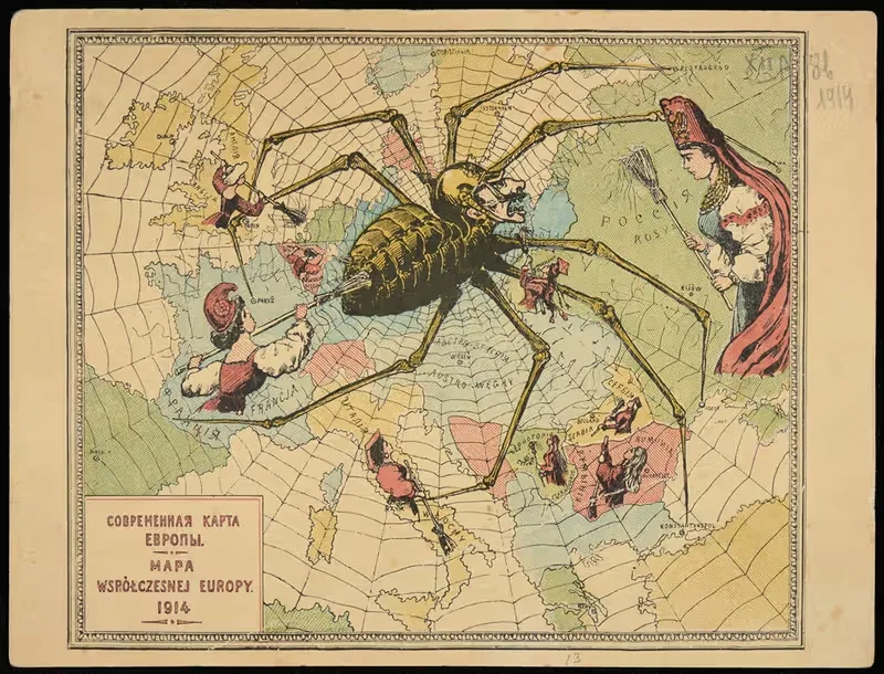 Современная карта Европы = Мапа współczesnej Europy; 1914 by А. Мусияловский, 1915 — digital art print download