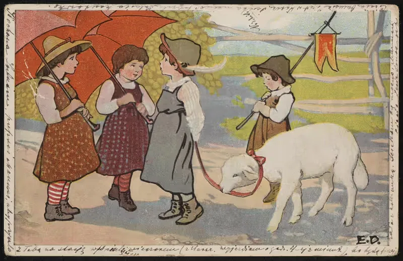 Children on a walk by Anonymous, 1906-1914 — digital art print download