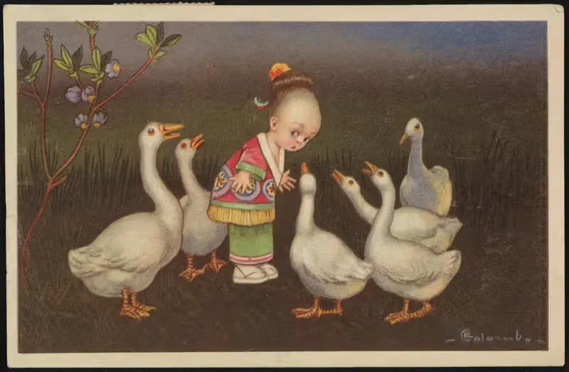 Девушка с гусями by Аноним, 1927 — digital art print download