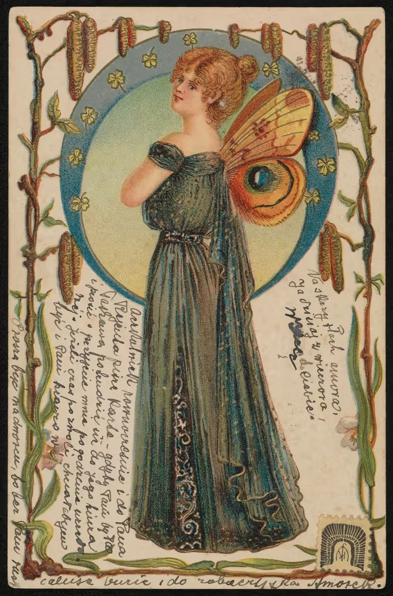 Woman with butterfly wings — Anonymous