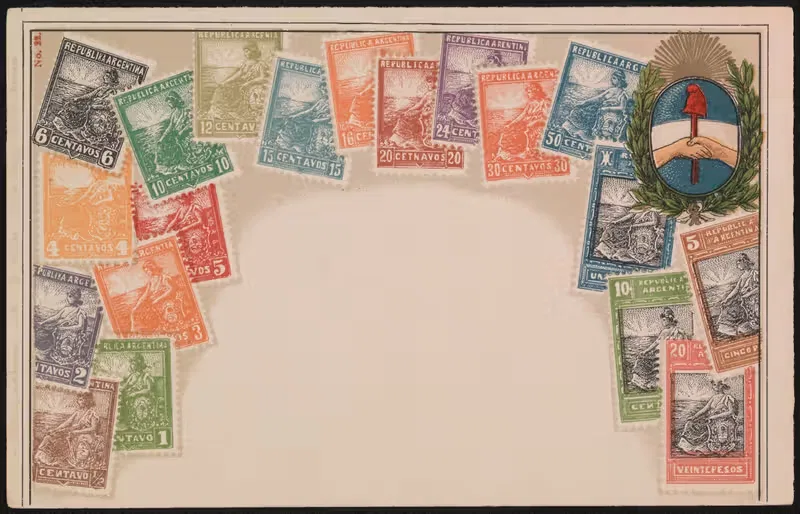 Argentine postage stamps by Ottmar Zieher, 1892-1915 — digital art print download