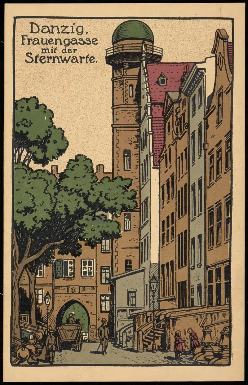 Гданьск; Женская улица с обсерваторией by ИздательKünstler-Stein-Zeichnung — digital art print download