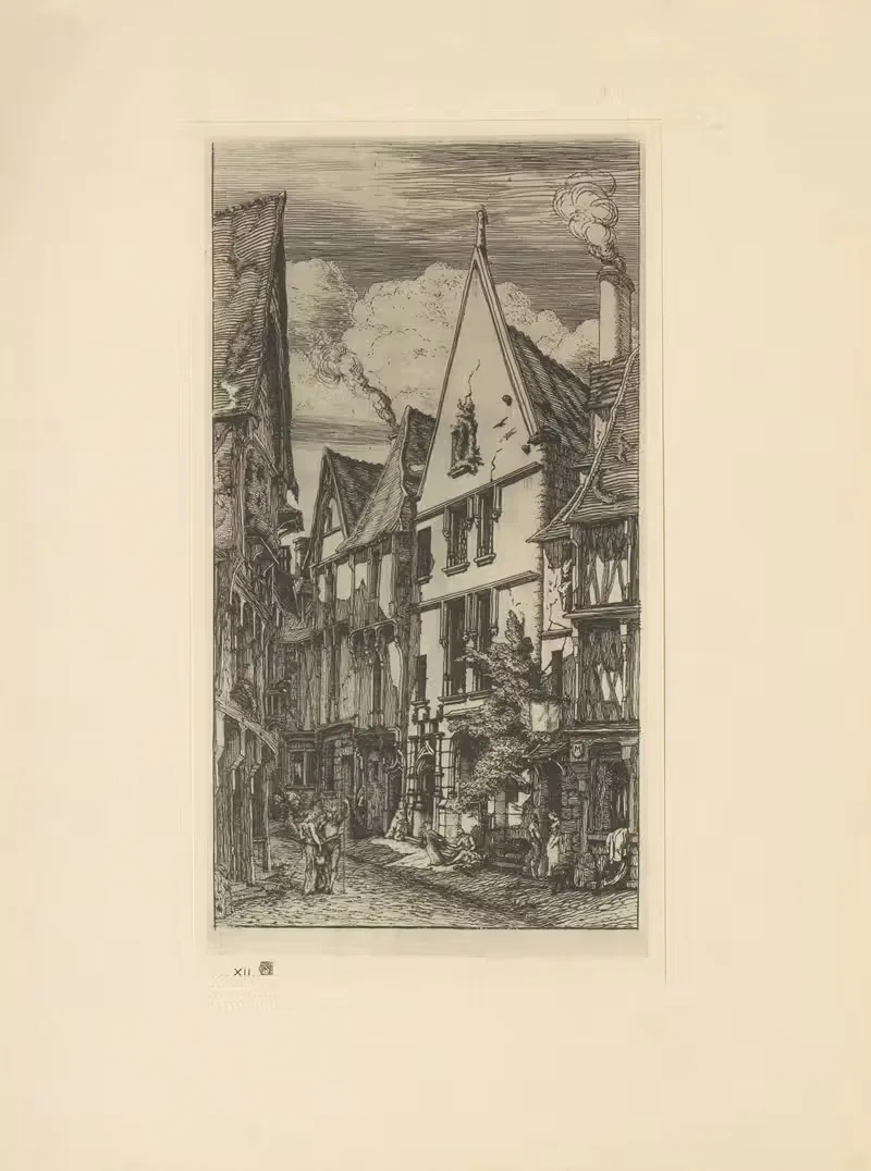 Rue des Toiles à Bourges by Charles Meryon — digital art print download