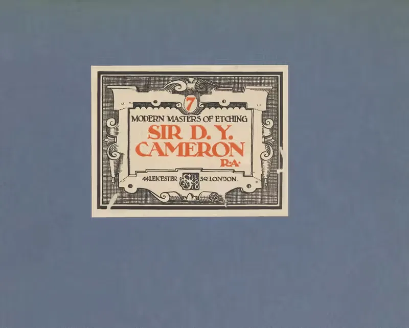 Modern Masters of Etching – David Young Cameron – cover — David Young Cameron