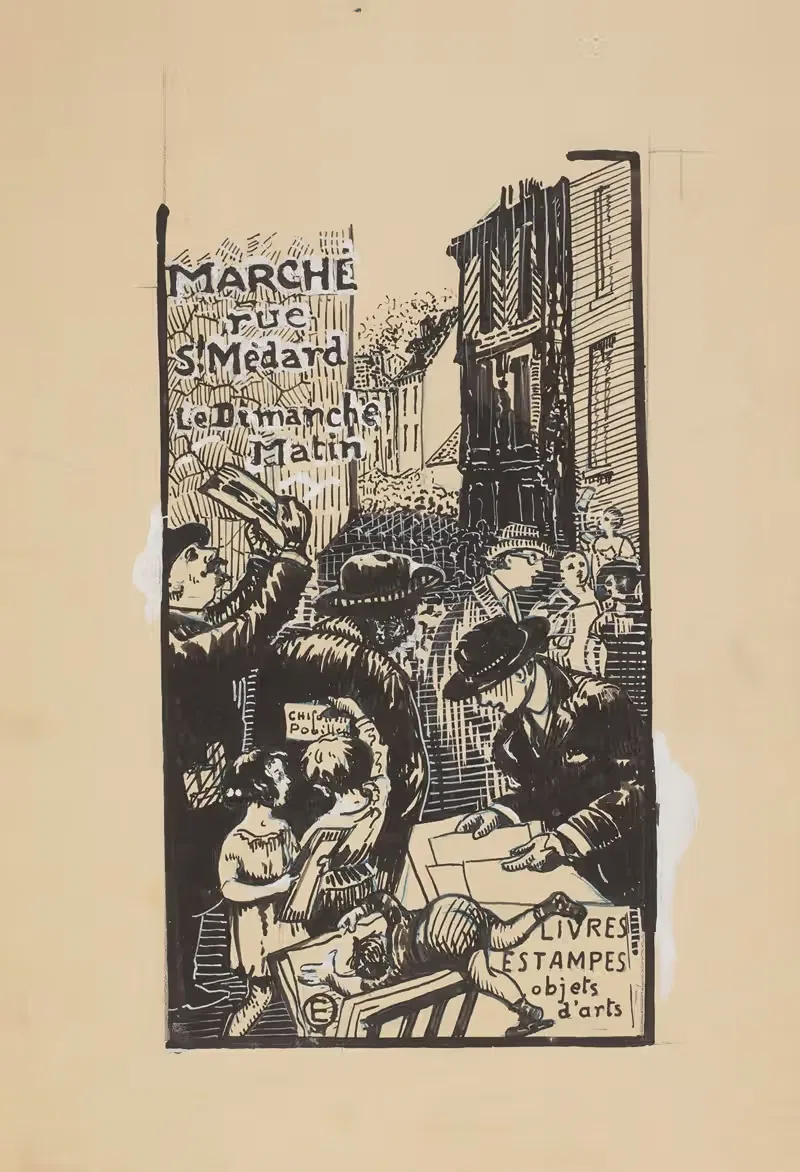 Marchés rue Saint-Médard. Le Dimanche Matin — Edward Okuń