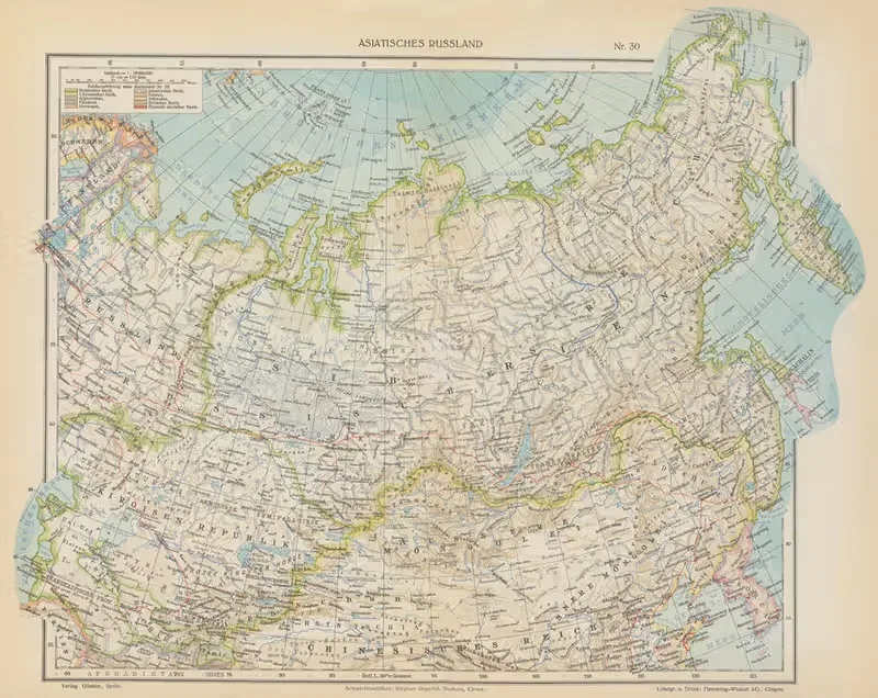 Азиатская Россия by Географический институт Флеминг-Вискотт, 1923 — digital art print download