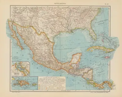Mittelamerika by Geographisches Institut der Flemming-Wiskott, 1923 — digital art print download