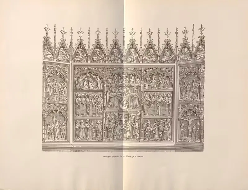 Gotischer Hochaltar; in der Kirche zu Triebsees — Jakob von Falke