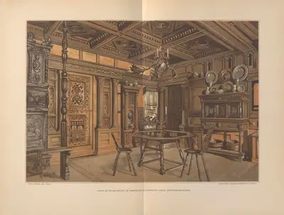 Комната из замка Пёллниц в Франконии; около by Якоб фон Фальке, 1888 — digital art print download
