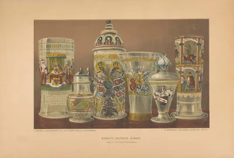 Gruppe von bemalten deutschen Gläsern — Jakob von Falke