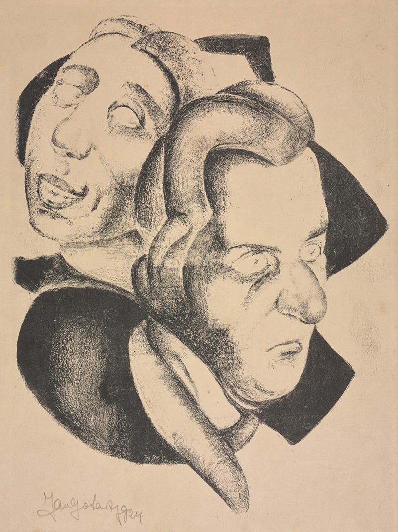 Две головы by Ян Готард, 1924 — digital art print download