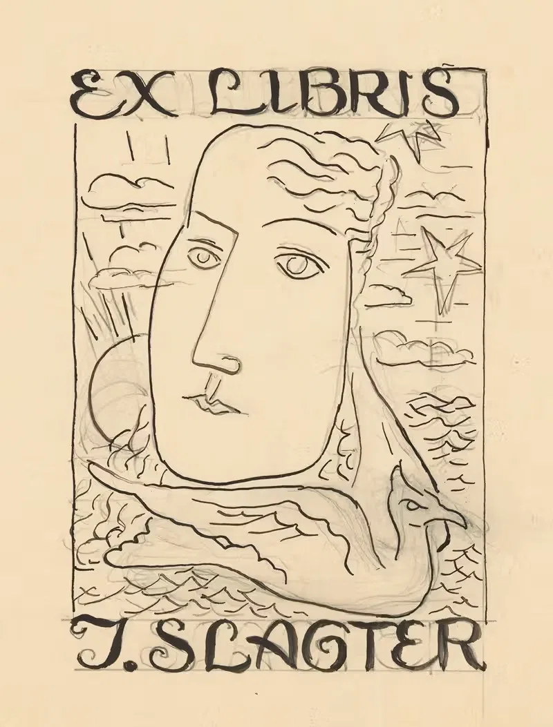 Экслибрис Я. Слагтера by Лео Гестел, 1935-1940 — digital art print download