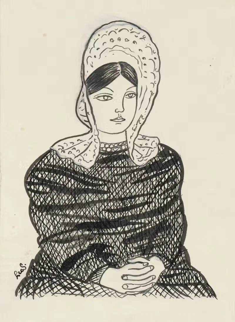 Vrouw met kapje op het hoofd — Leo Gestel