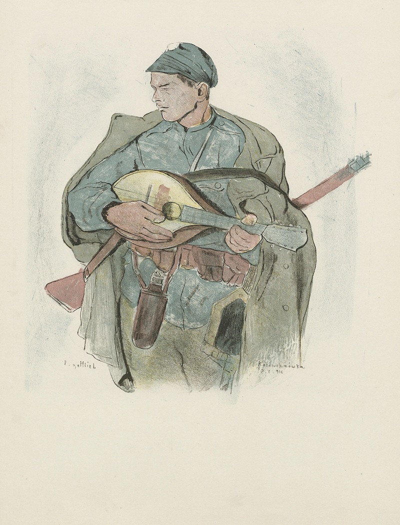 Мандолинист by Леопольд Готлиб, 1916 — digital art print download
